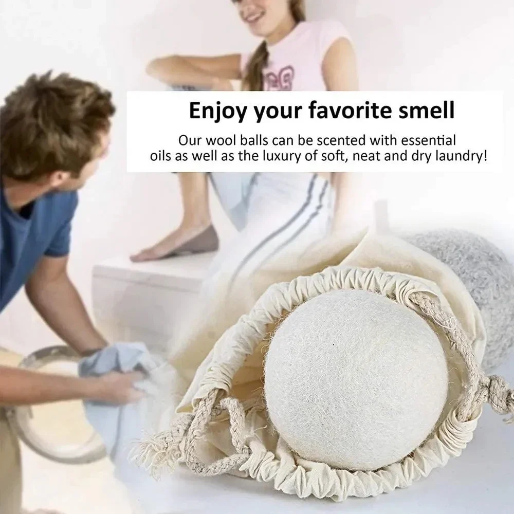 Laundry Basket Household Personal Care Reused Downy Anti-static Wool Dryer Balls Fabric Softener Clothes Drying Limpieza Home