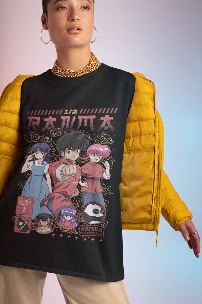 Ranma 1/2 T-shirt Shampoo Rumiko Takahashi Girl Kawaii Divertente Anime Tee Tutte le taglie