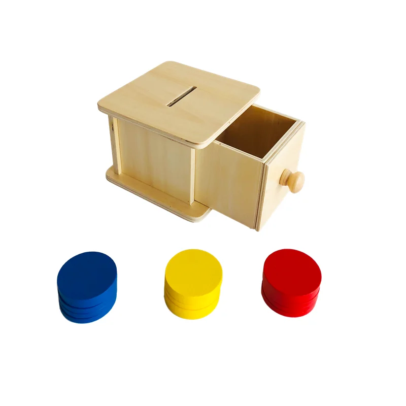 Wooden Montessori Infant Toys Coin Box Baby Colors Learning and Sorting Game Fingers Motos Skill Trainning Tools Early Education