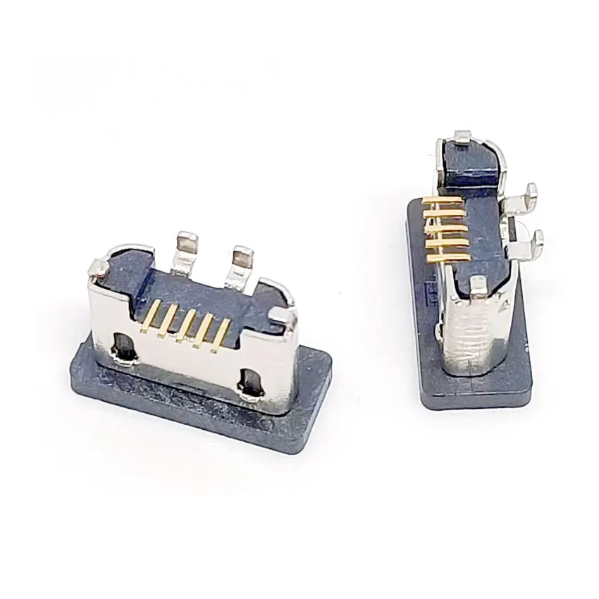 Conector Fêmea Micro Usb Smt Dip Boca Lisa Corpo Curto 4.0h Placa Pia 1.0 Interface Jack 180 Graus 5pin 100 Pcs