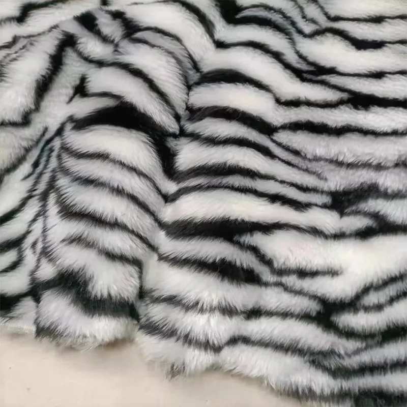 

0.5/1/2 Yards 10mm Imitation Rabbit Zebra Stripes Faux Fur Fabric for Sewing Scarf Blankets Winter Coats Handmade DIY Fabrics