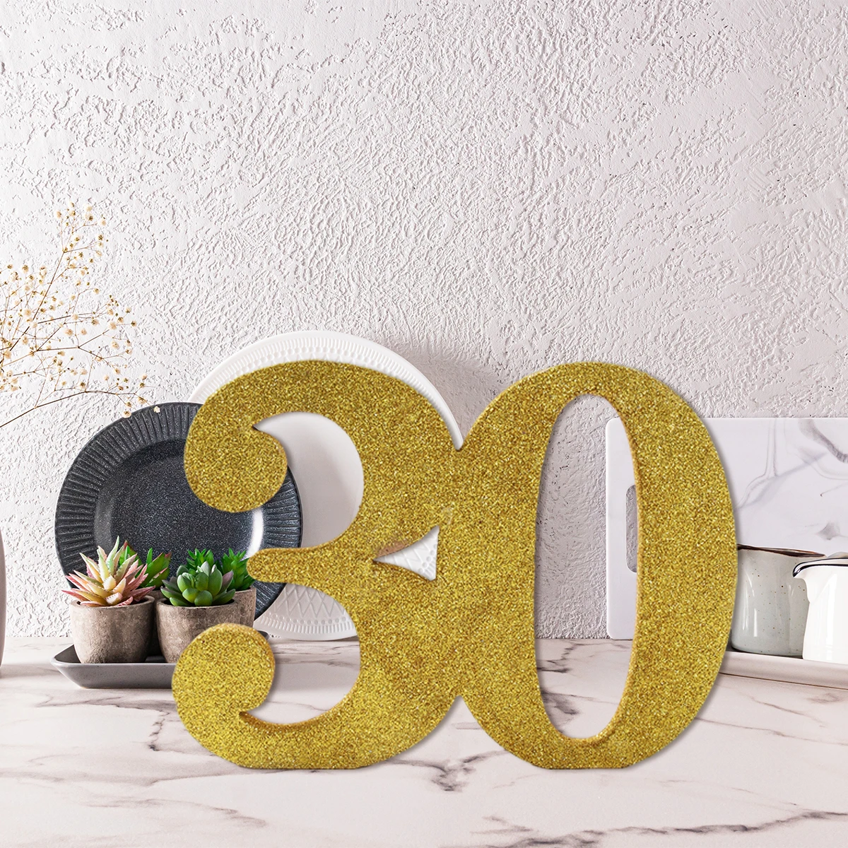 Birthday Wooden Gold Powder Number 30 40 70 Year Ornaments Birthday Party Decoration Kids Adult Anniversary Birthday Supplies