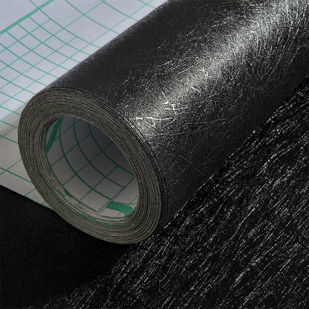 

Контактная бумага из черного шелка, домашний декор, бумажные текстурированные самоклеящиеся обои для кабинета, стола, стула, обновления заднего фона комнаты