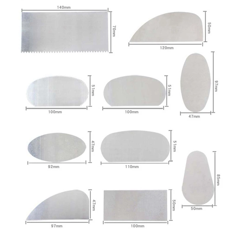 10PCS Rusted Steel Sheet Polymer Clay  Sculpture Detail Repair Knife Blanking Tool Ceramic Material