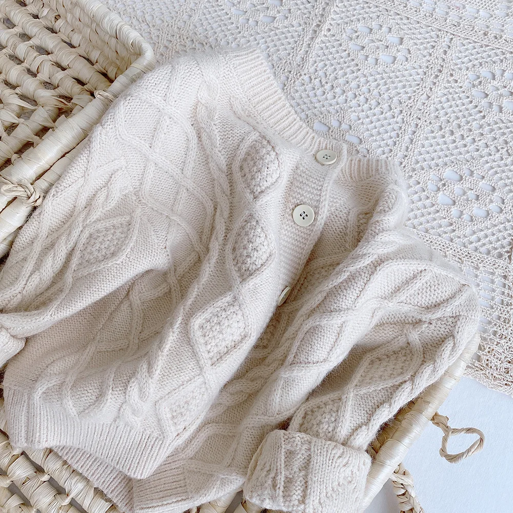 Kids Cardigan Sweaters Autumn Winter Baby Boys Girls Full Sleeve Solid Knitted Cotton Sweater Toddler Children Outwear Coat