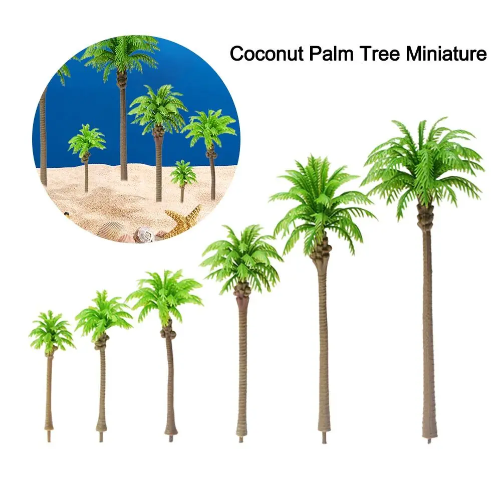 5Pcs Plastic Palm Tree Model Stereoscopic Artificial Coconut Micr Landscape Craft Coconut Palm Tree Miniature Desktop Decoration