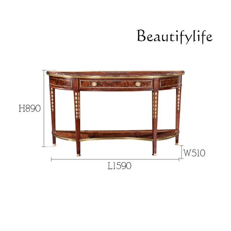 M British Neoclassical Solid Wood Entrance Decorative Cabinet High-end Furniture Household Simple Living Room Storage Cabinet