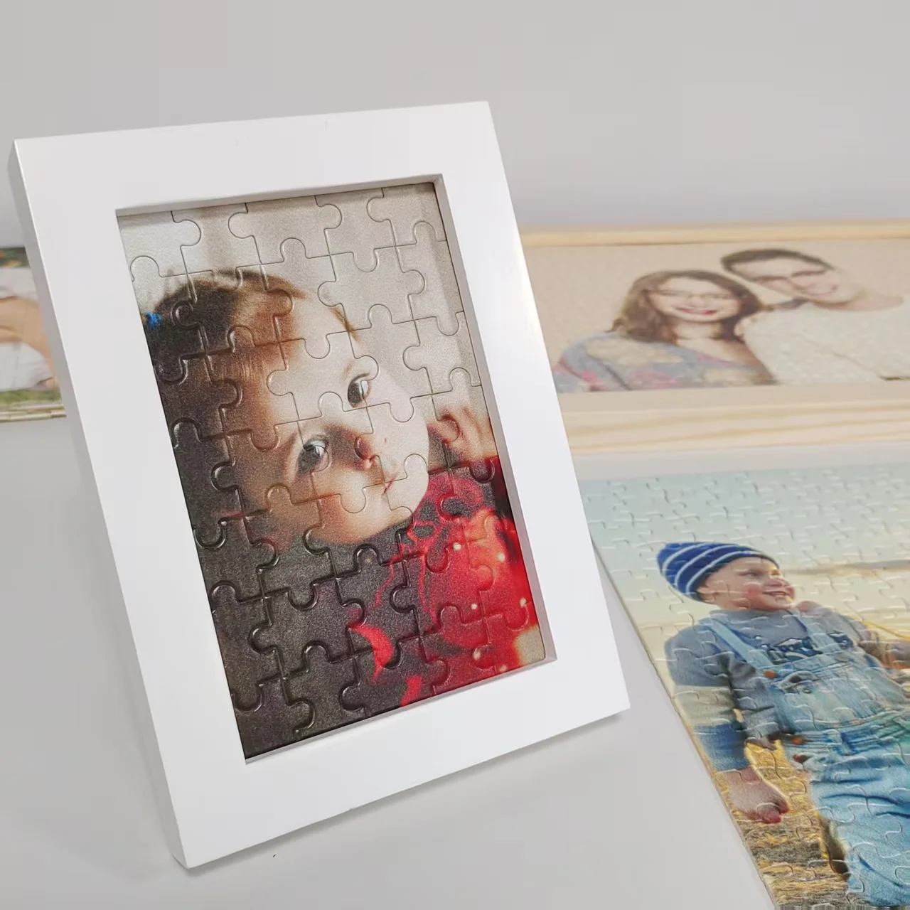 قطعة واحدة من ألغاز مخصصة، مع إطار أو ألغاز فقط، قم بتوصيل صورتك لفن الحائط المنزلي الفريد، هدية ألغاز الذكرى السنوية للزفاف