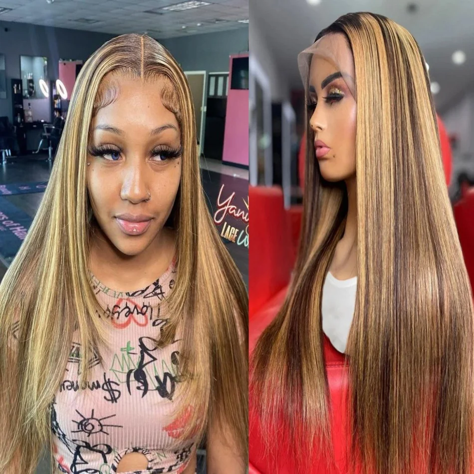 

30 Inch Highlight Wig Human Hair 13x4 Hd Lace Frontal Wig Brazilian Honey Blonde Bone Straight 13x6 Lace Front Wigs Human Hair