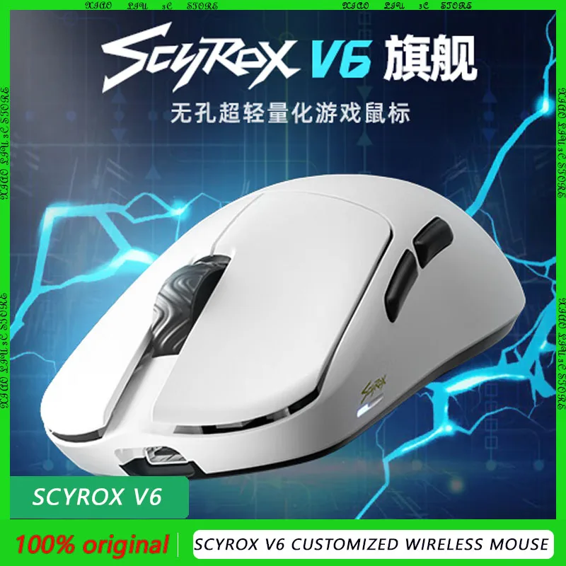 

Scyrox V6 Индивидуальная беспроводная мышь, легкая игровая мышь PAW3950, эргономичные мыши, офисные аксессуары для ПК, геймеров, подарок для ноутбука