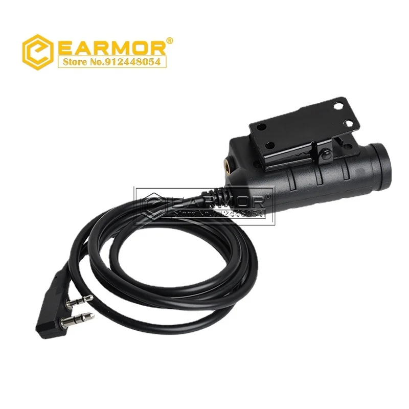 OPSMEN EARMOR M51 PTT Adapter Airsoft Tactical Headset PTT Adapter Kenwood Phone Plug 3.5MM AUX Tactical Headset Accessory