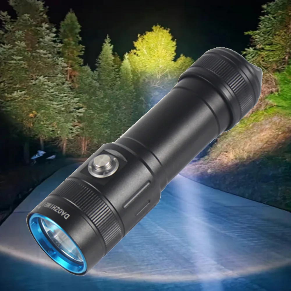 Outdoor Portable Diving Light 3800 Lumens Scuba Dive Flashlight IP68 Waterproof For 100m Underwater Diving Catching Fish Lamp