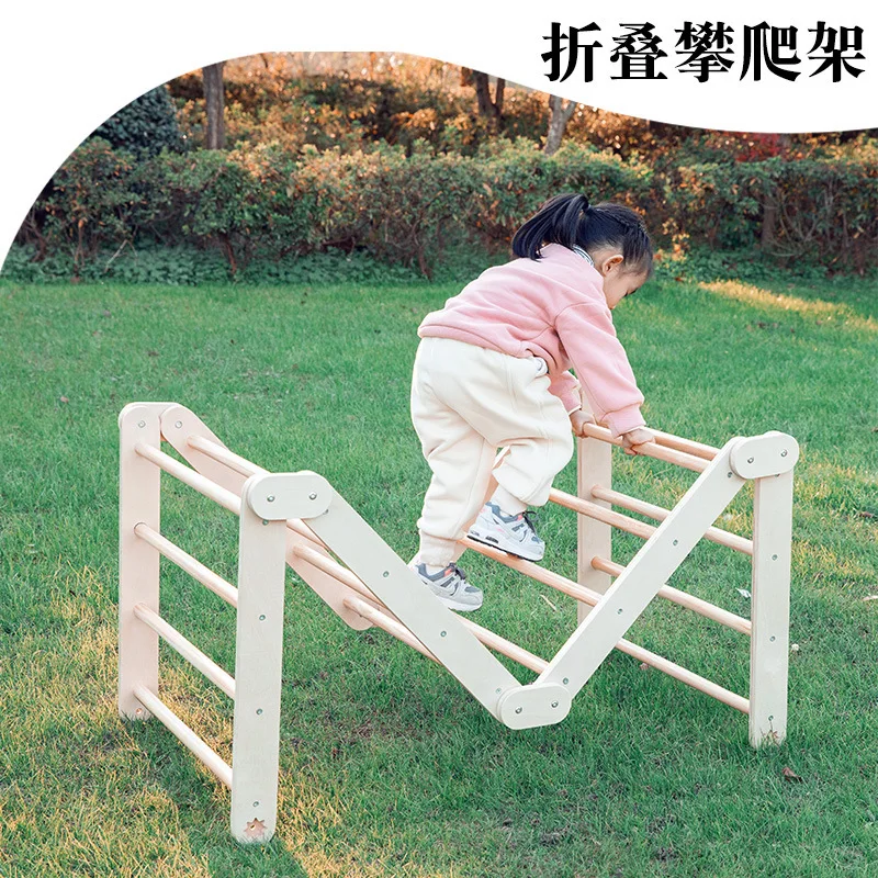 Children Creative Wooden Climbing Toy Montessori Foldable Climber Ladder Kids Indoor Play Sensory Toy Wooden Furniture Set