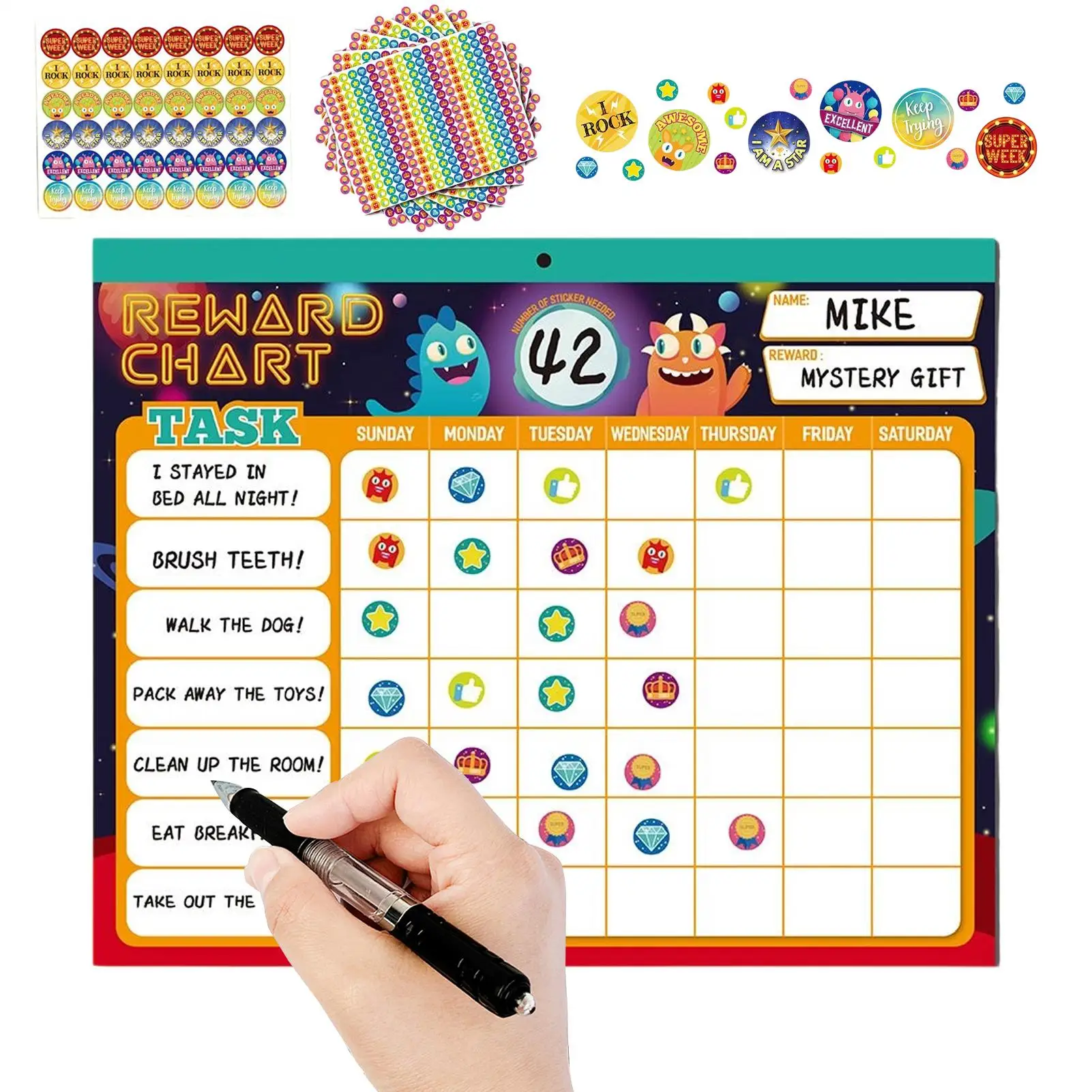 Children's Magnetic Development Self Discipline Table Reward Program Table Good Habits Tear Off Sticker Reward Chart