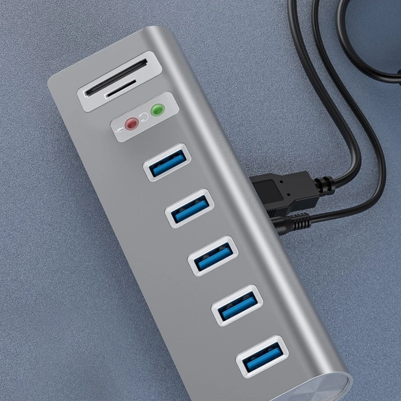 5 พอร์ต USB3.0 Hub Splitter Reader 5Gbps Dock Splitter สำหรับคอมพิวเตอร์ Disk