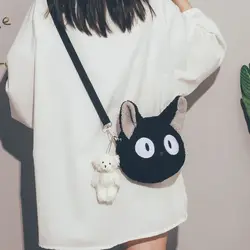 Bolsa de ombro de pelúcia cartoon para mulheres, bolsa tiracolo, bolsa para telefone e bolsa, estilo japonês, kawaii, pequena