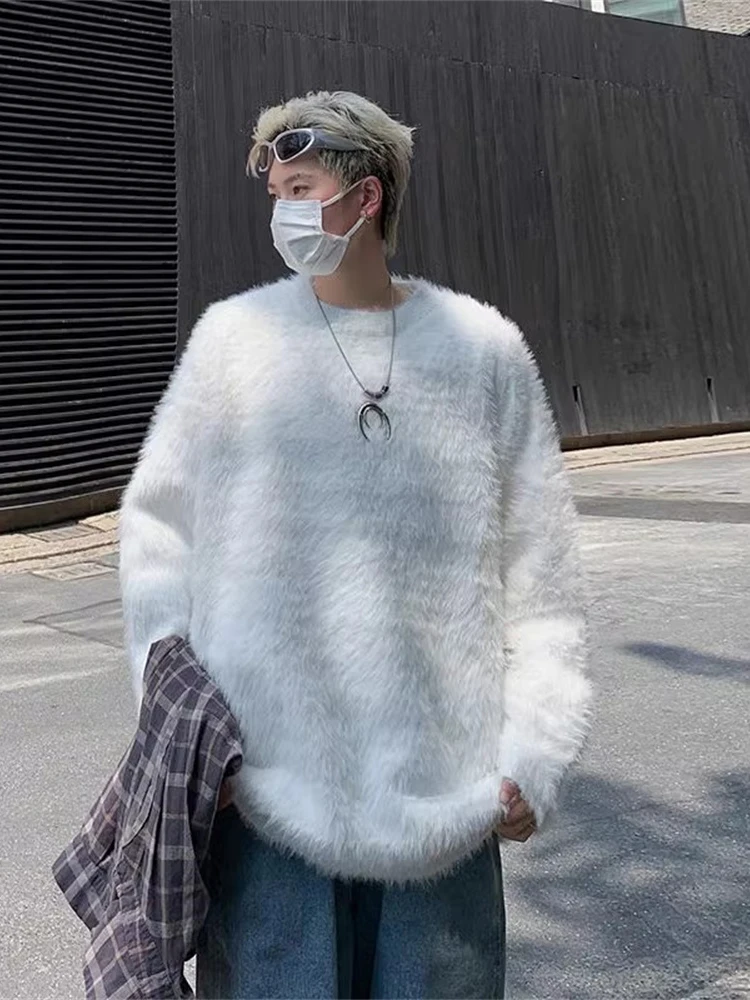 

Мужской вязаный свитер Cleanfit Plu белого цвета, осенне-зимний, мягкий, уютный, для ношения под одеждой, жилет из искусственного меха норки, верхняя куртка