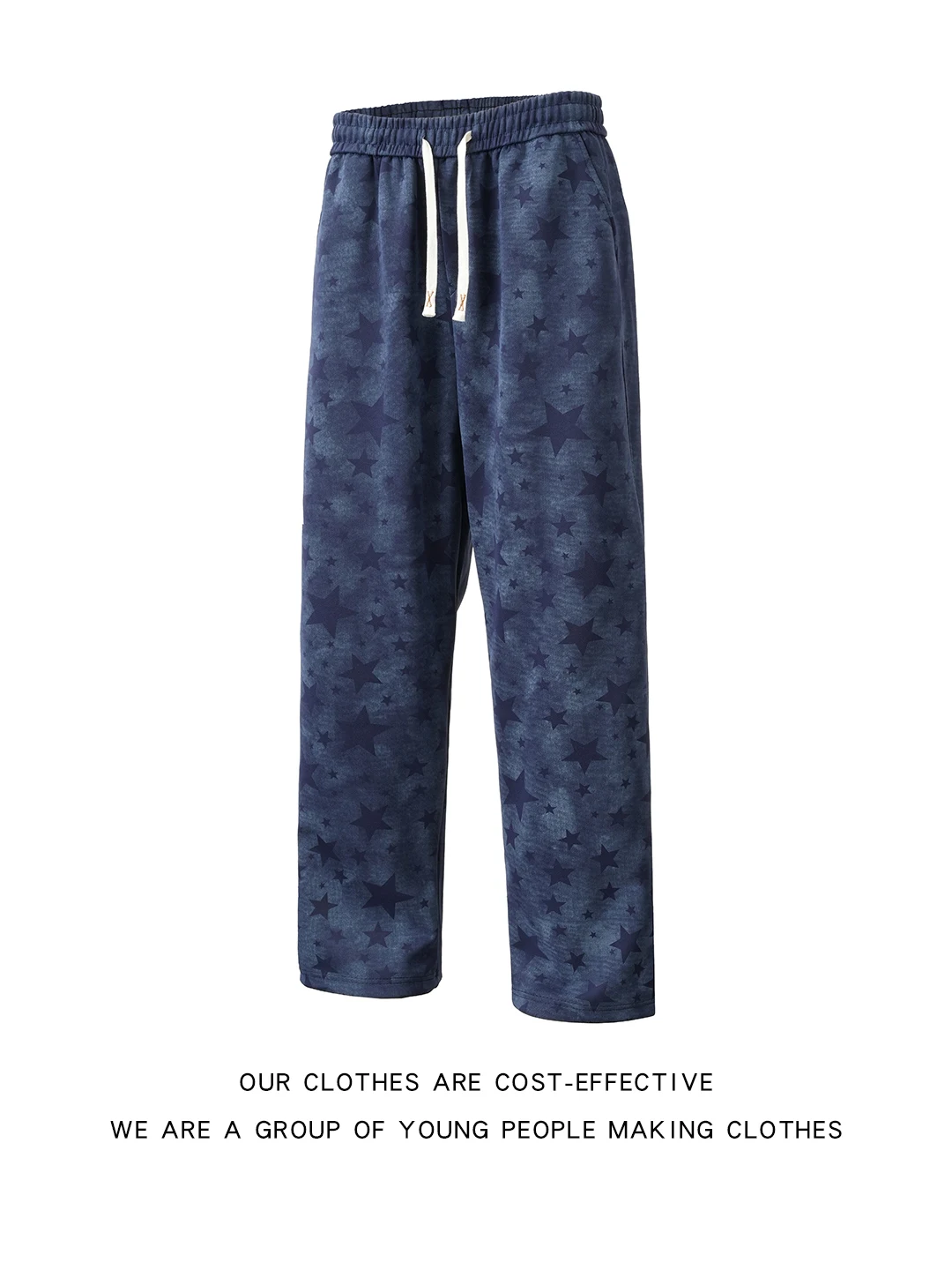 

American Sle Loose Fit Printed Casual Pants Men's Spring Autumn Straight Leg Dstring Durable Versatile Long Trousers