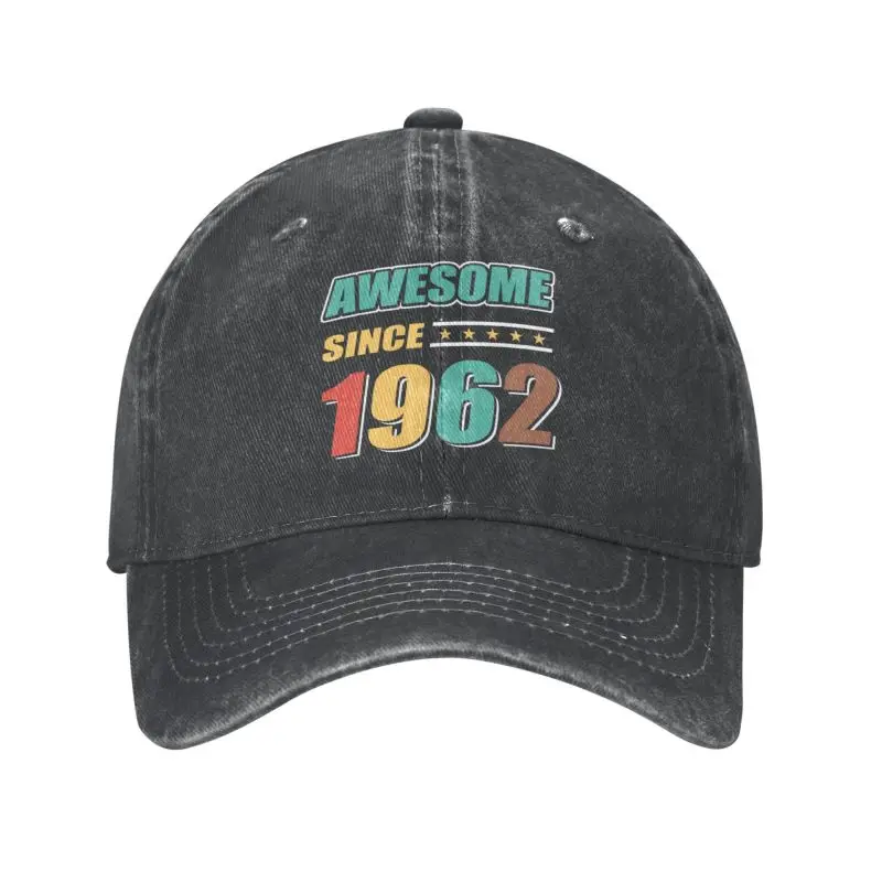 Punk Cotton Awesome Since 1962 60th Birthday Baseball Cap Women Men Breathable Dad Hat Performance