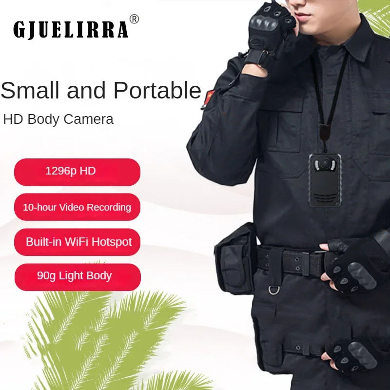 GJUELIRRA N9 Mini Body Camera Full HD 1296P Body Mounted Camera Small Portable Night Vision Police Body Cam 8GB-512GB Mini Cam