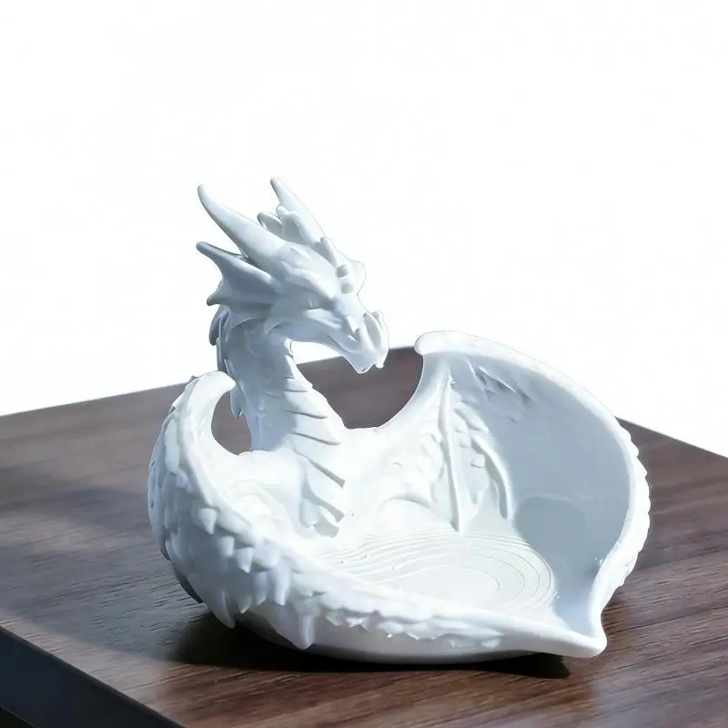Dragon Shaped Jewelry Storage Tray Eco-Friendly Non-Toxic Resin Key Organizer Trinket Dish for Vanity Entryway Use