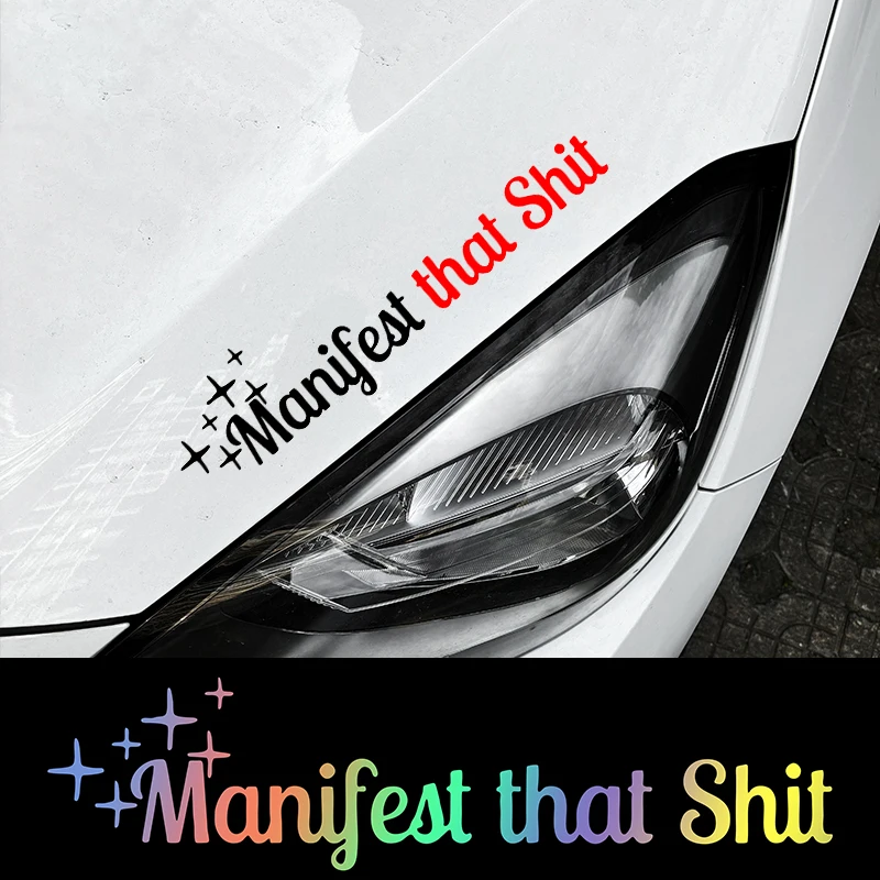 Conjunto de Adesivos para Motocicleta "Manifest That Shit", Decalque de Vinil Impermeável para Carroceria de Scooter, Capacete, Porta-malas de Carro, 