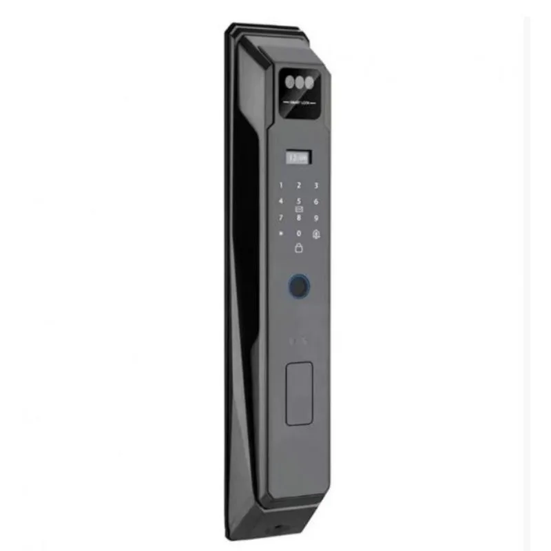 قفل باب ذكي للمنزل الجديد NFC ثلاثي الأبعاد للتعرف على الوجه، رمز رقمي وبصمة مفاتيح مع كاميرا تدعم وظيفة مكالمات الفيديو