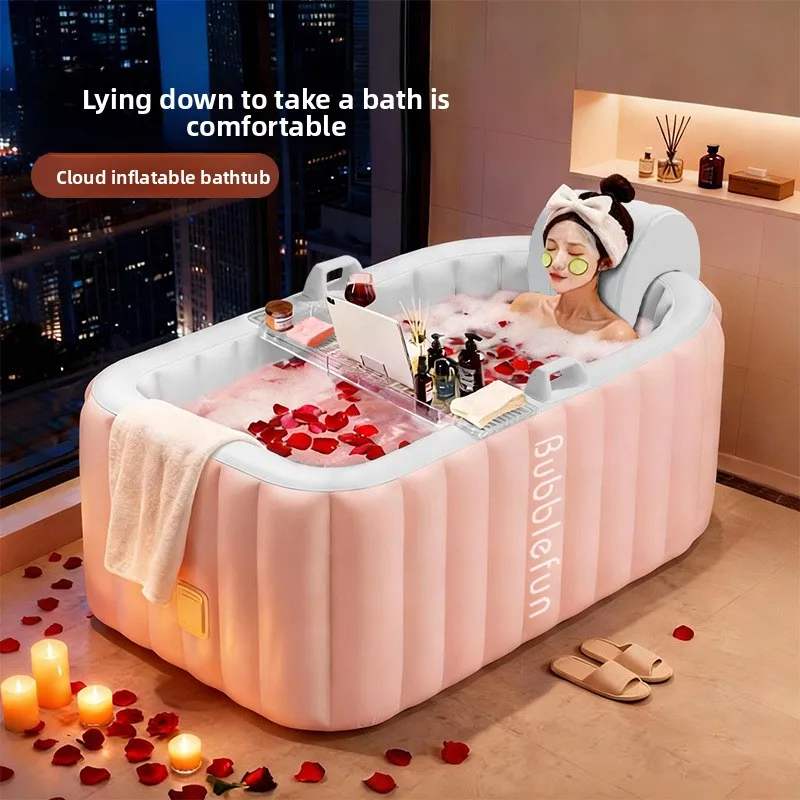 Adult Inflatable Bathtub Automatic Inflation Home Use Stackable Full Body Sitz Bath Children Baby Bath Tub Foldable Bath Tub