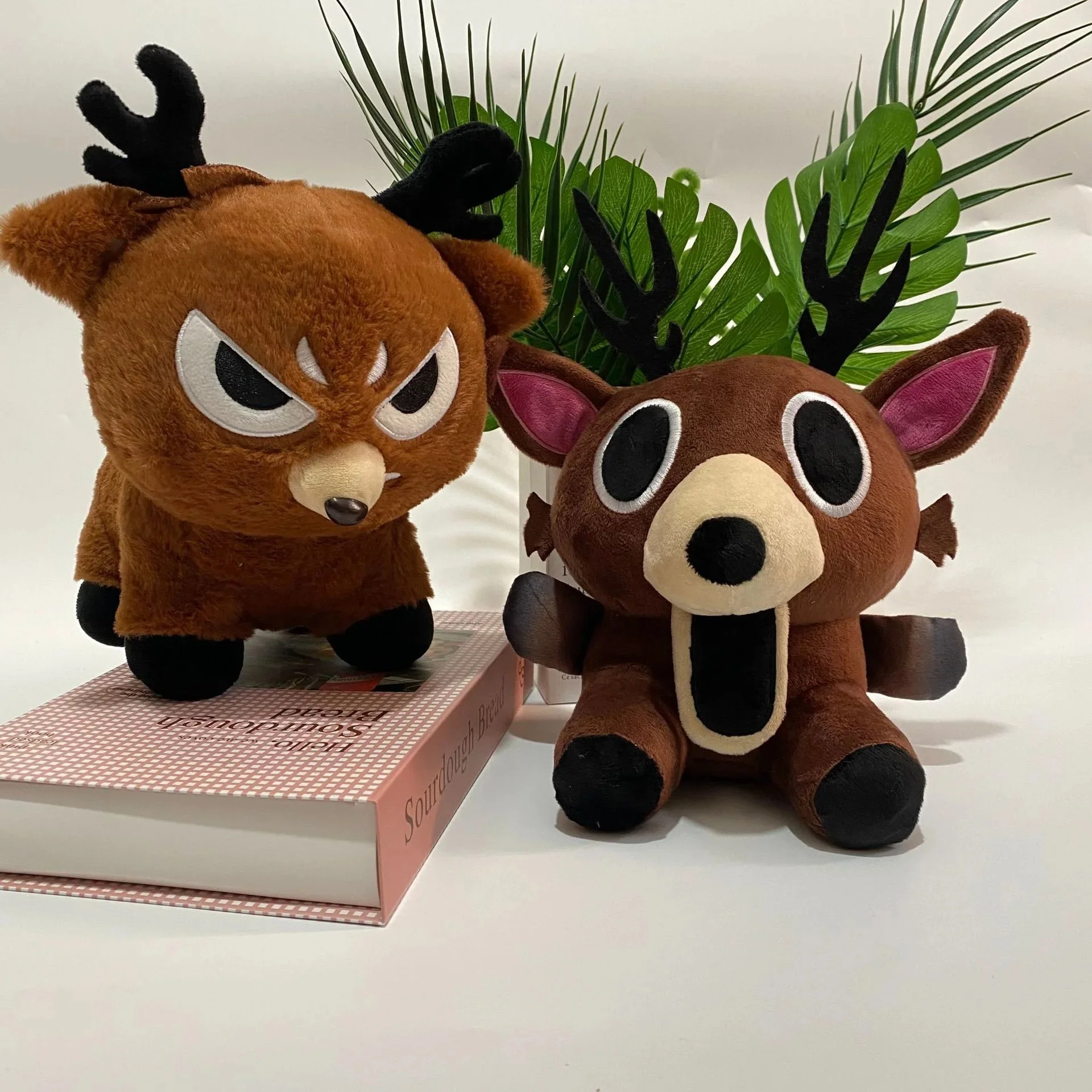 Q Cartoon 99 Nights In The Forest Plush Cute Angry Elk Stuffed Doll Funny Goat Owl Sitting Elk Plush Toy For Kid Christmas Gifts
