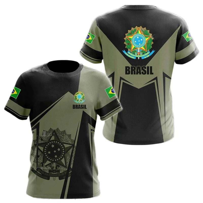 Brazil Flag Men's T-Shirt - Short Sleeve Casual Tee