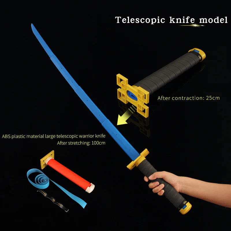 Multiple Styles Katana Demon Slayer Real Size Gravity Knife Stretchable Anime One Piece Retractable Sword Model Folding Toy