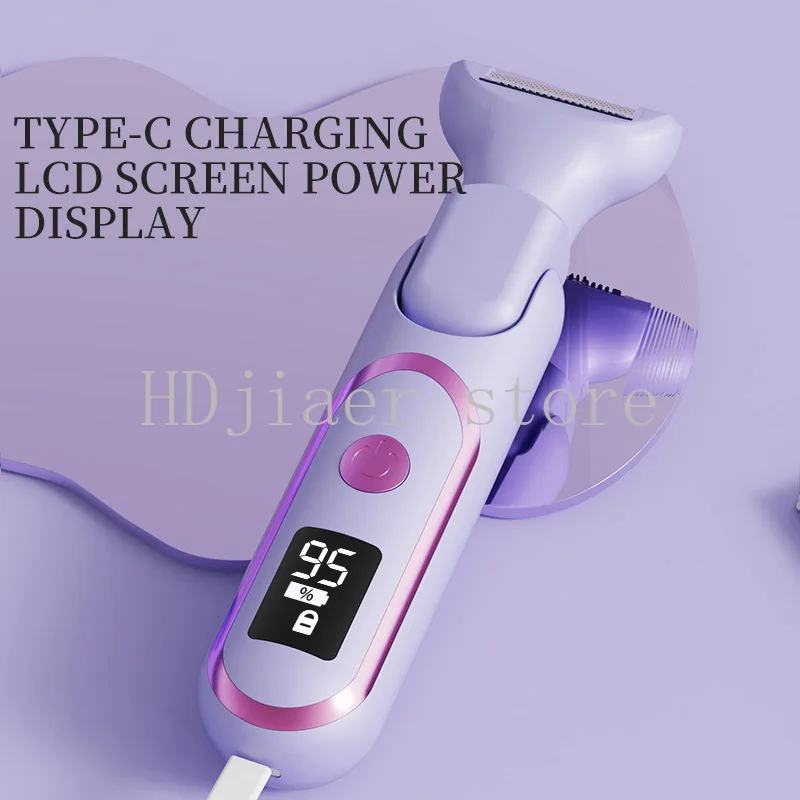 

Digital Display TYPE-C Women's Epilator, All-in-One King for Hair Removal, Eyebrow Trimming and Underarm Shaving