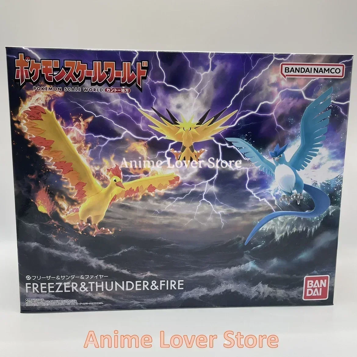 Bandai Original Shokugan POKEMON Scale World Kanto Region Articuno Zapdos Moltres Anime Action Figure Toys for Kids Gift