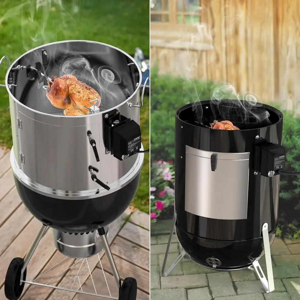 طقم مشواة للشواء من الفولاذ المقاوم للصدأ لـ Weber 18 WSM، ملحقات شواية الطبخ الخارجية