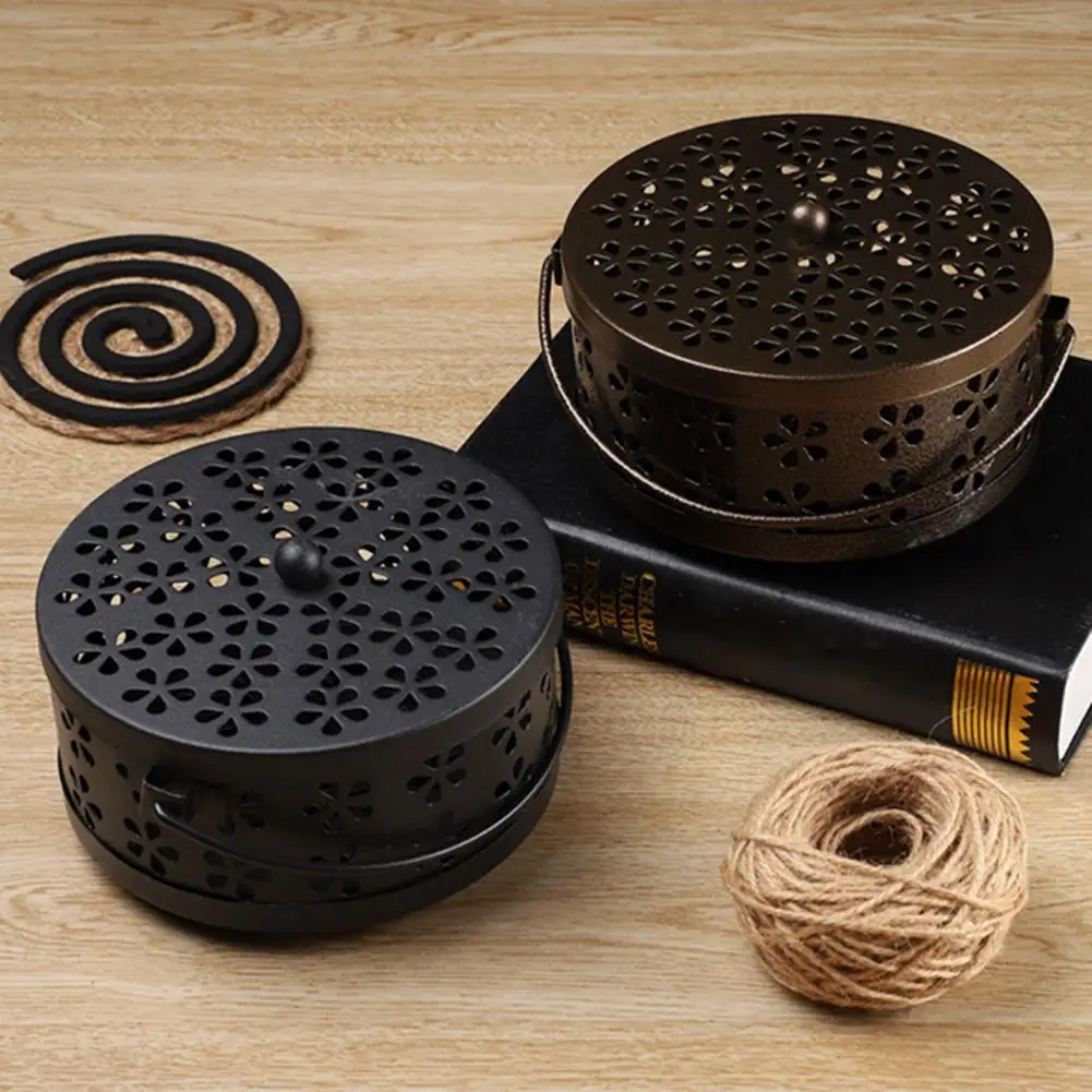 Useful Mosquito Coil Holder Anti-scalding Storing Long Lasting Petaloid Mosquito Coil Incense Burner Container Box