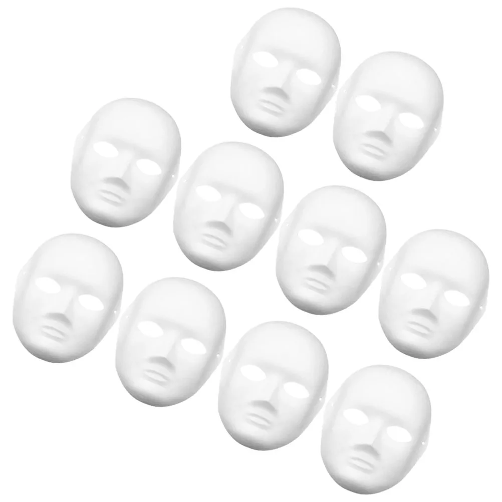 10 pezzi maschera vuota maschere di carta maschera verniciabile fai da te maschera bianca pianura maschera costume puntelli per feste in maschera 2024 nuovo