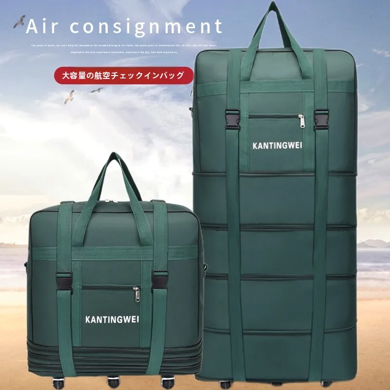 158 Air Travel Bag Large Capacity Oxford Cloth Moving Travel Bag with Universal Wheels Storage Bag for Business And Leisure