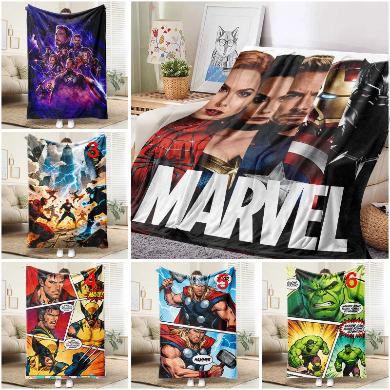 

Marvel Heroes Blanket Flannel Throw Warm Sofa Bed Cover Home Decor