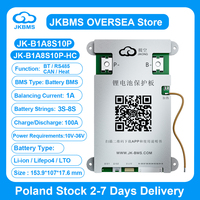JIKONG JK BMS 3S-8S Smart BMS With BT APP RS485 Heat CAN 1A Smart Active Balance BMS for LifePo4 Li-ion LTO Battery JKBMS 100A