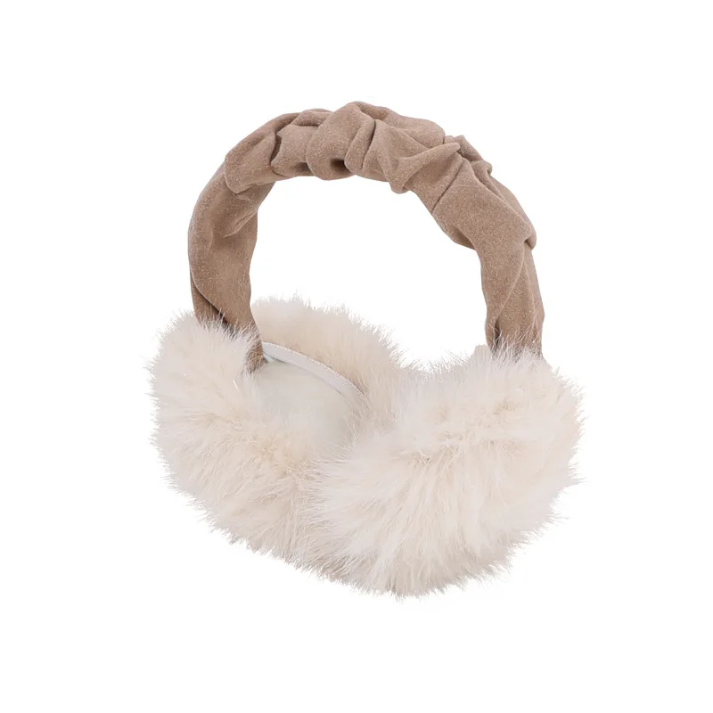 Paraorecchie in peluche Paraorecchie invernali da donna con orlo soffice Ciclismo all'aperto da uomo Paraorecchie caldi pieghevoli antivento e freddi da donna