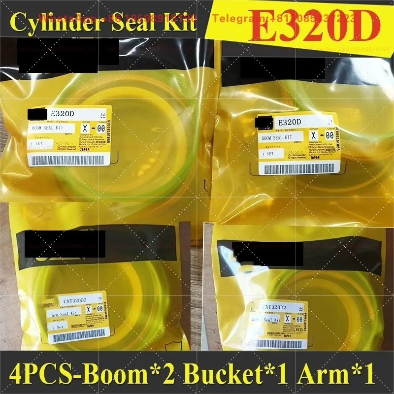 4PCS E320D 320D Boom Bucket Arm Seal Kit  Excavator Hydraulic Cylinder Oil Seal Repair Kit 247-8878 2478878