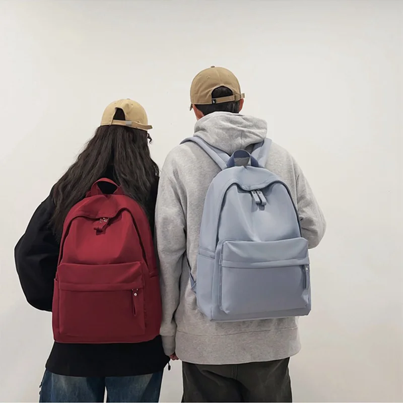 حقيبة ظهر للطلاب بلون سادة 2026 حقيبة ظهر ذات سعة كبيرة على طراز الكلية حقيبة سفر حقيبة ظهر ترفيهية #2