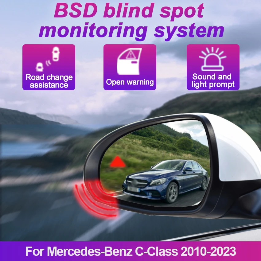 Car Blind Spot Detection System BSD BSA BSM Car Sensors Drive Rear Mirror Monitoring For Mercedes-Benz C-Class 2010-2023