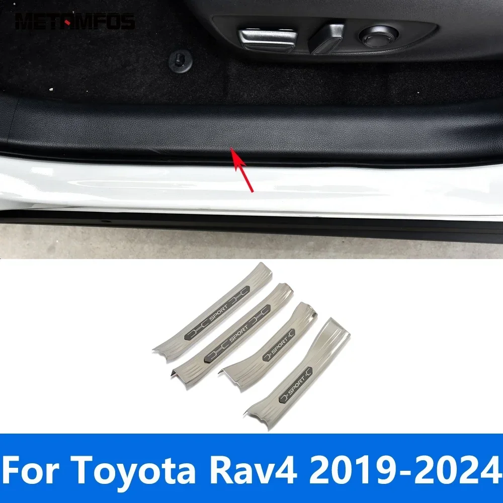 

For Toyota Rav4 Rav 4 2019-2021 2022 2023 2024 Interior Door Sill Scuff Plate Welcome Pedal Entry Guard Accessories Car Styling