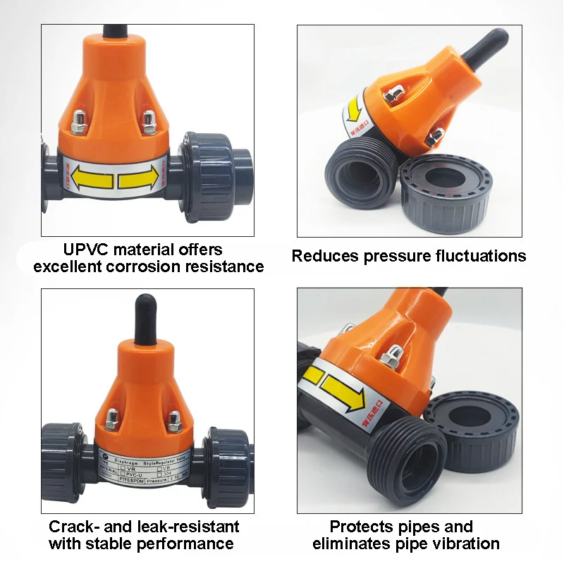 DN15 DN20 DN25 DN50 UPVC Back Pressure Valve Plastic Pressure Relief Valve Corrosion Resistant For Chemical Dosing Pump