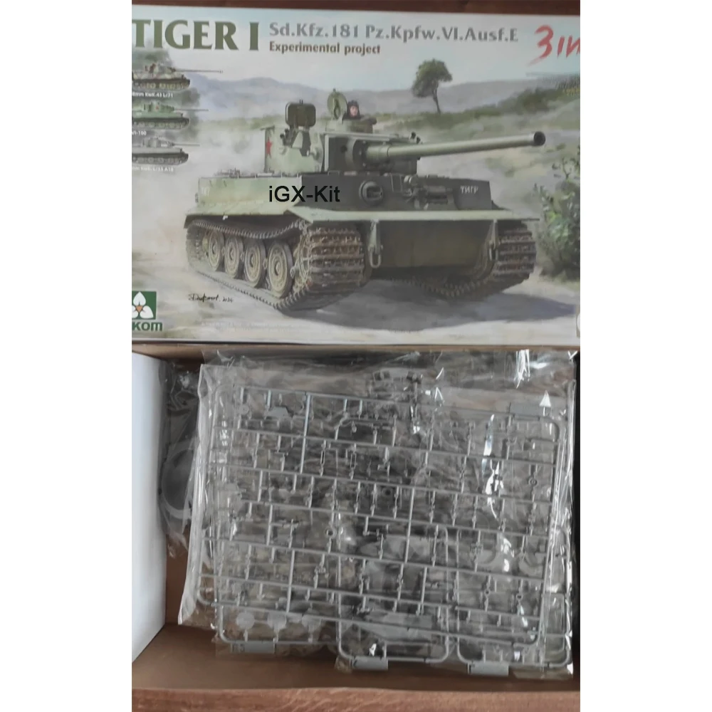 

Takom 2192 Масштабная модель 1/35 Немецкий тяжелый танк Sd Kfz181 Pz Kpfw VI Ausf E Tiger I (экспериментальный проект), пластиковый сборный конструктор