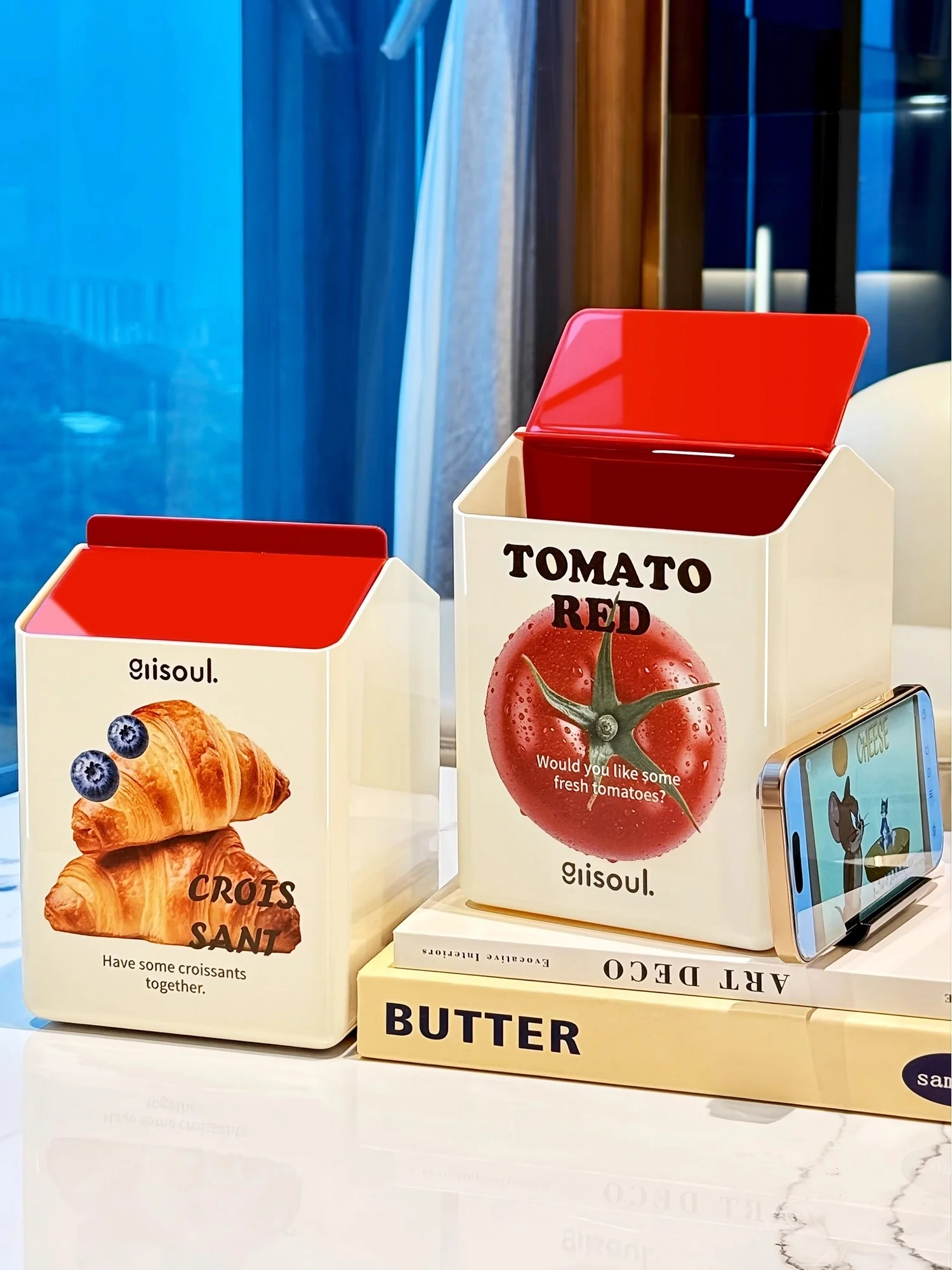 

Настольный контейнер-тубус с крышкой, маленький, для спальни, креативное хранение, высокая эстетика, пластиковый, длинный, в форме трубки