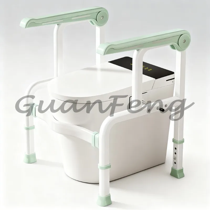 Non‑Punch Toilet Safety Armrest, Toilet Assist Support Railing for Elderly and Pregnant Women
