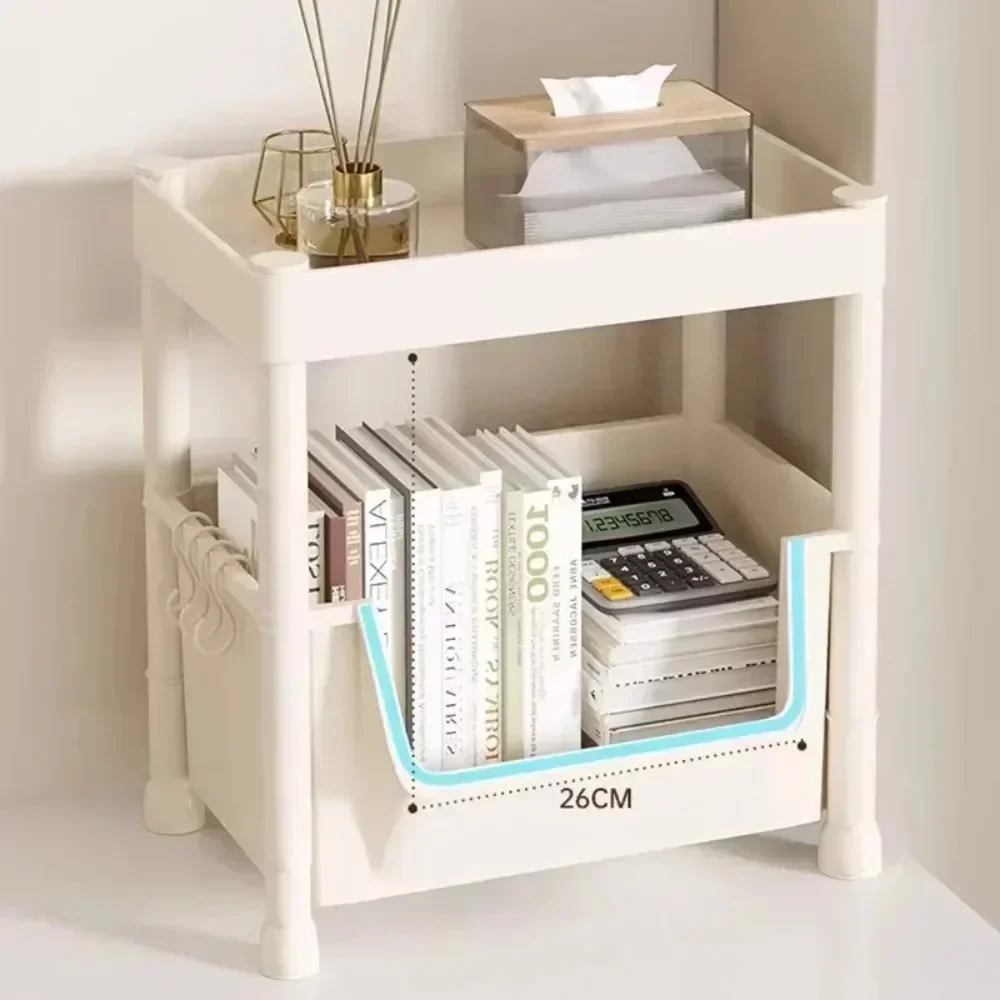 Portable Bookshelf With Wheels Trolley Kitchen Storage Rack Living Room Mobile Display Cabinet Corner Movable Bookshelf