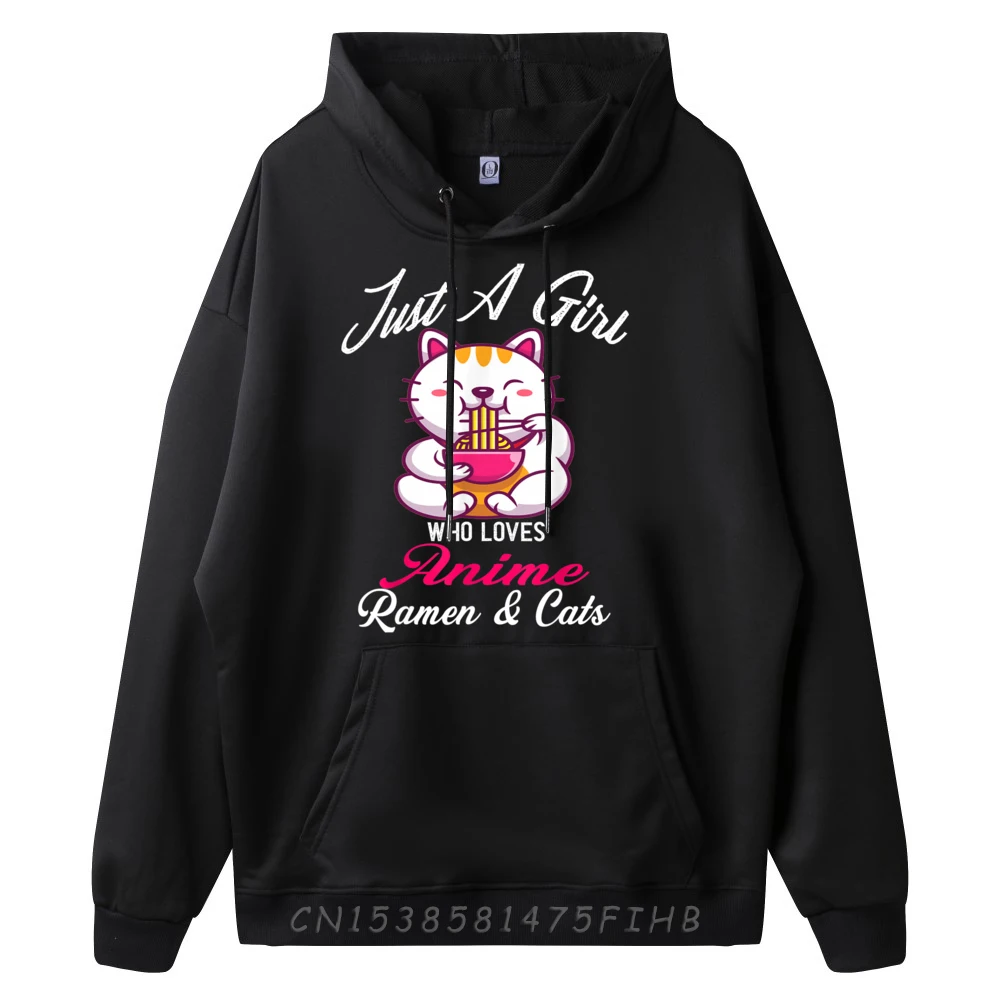 Just A Who Loves And Ramen And Cats Grahpic Pullover Christmas Group New Pullover Hoodies